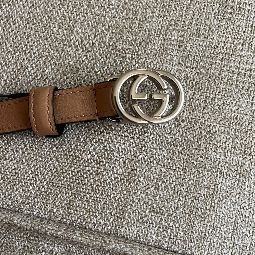 Gucci Tan Leather skinny Belt size 100 - Picture 5 of 5